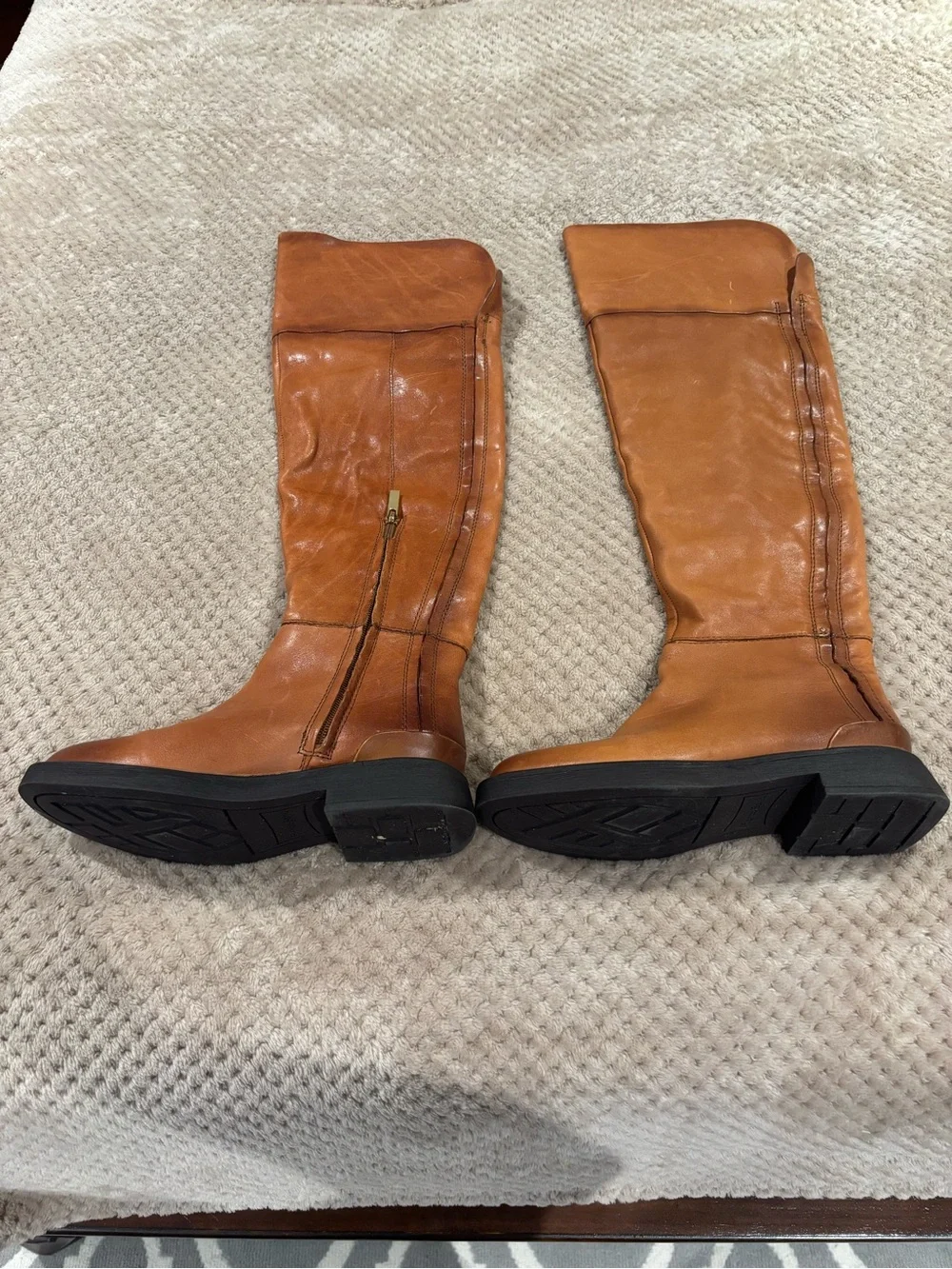 Over-the-Knee Riding Boots in Cognac Brown